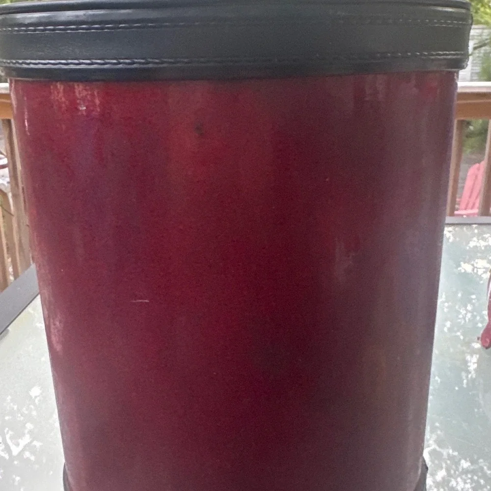 Kraftware Wastebasket Red Good Federal Eagle Faux Leather Vintage